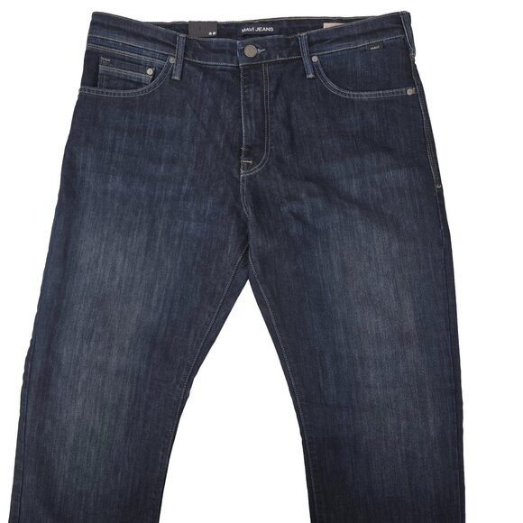 Mavi Jeans Mens 38x34 MATT Relaxed Straight Leg Blue Dark Wash Stretch Denim NWT - Picture 3 of 7